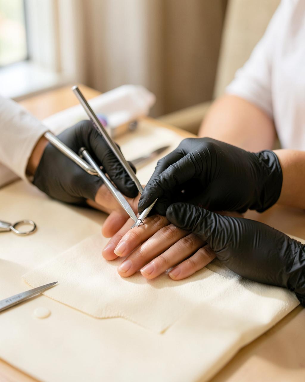 Detailed professional nail and cuticle care